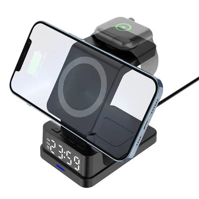 ZapChargeR2™ - Chargeur Sans Fil 3-en-1 rapide avec Horloge LED